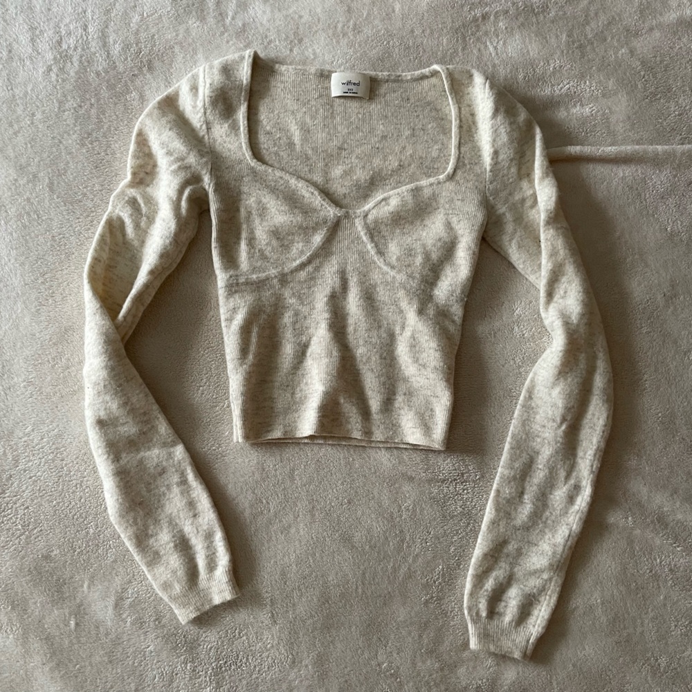 Wilfred Aritzia | Cream Greer Wool Bustier Top